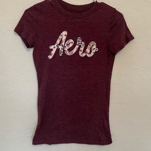 Aeropostale S Floral Graphic Tee